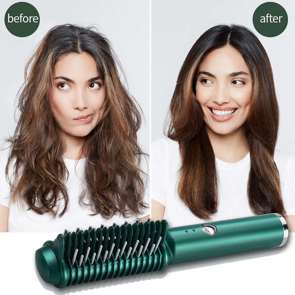 Electric Hair Comb Dual-Purpose for Curling & Straightening