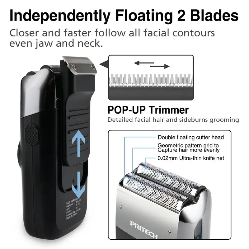 Electric Foil and Bald Shaver for Men 2-in-1