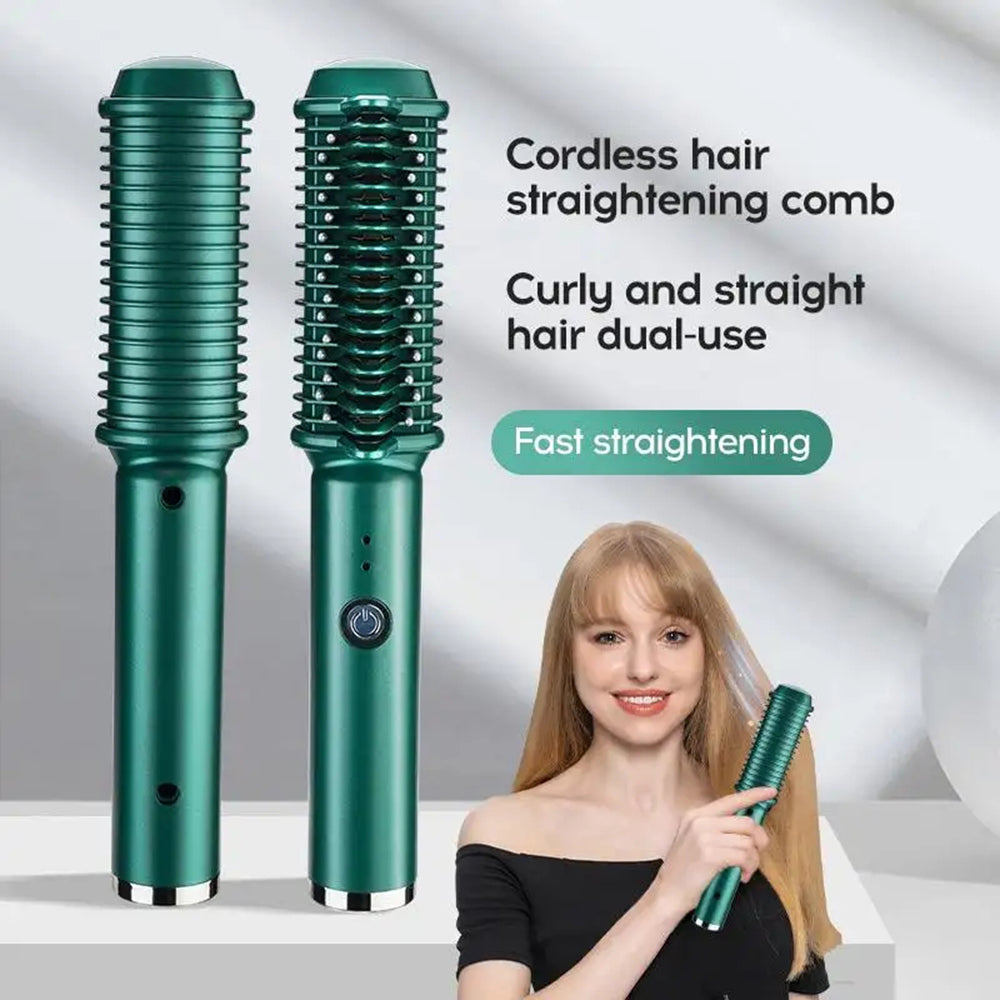 Electric Hair Comb Dual-Purpose for Curling & Straightening